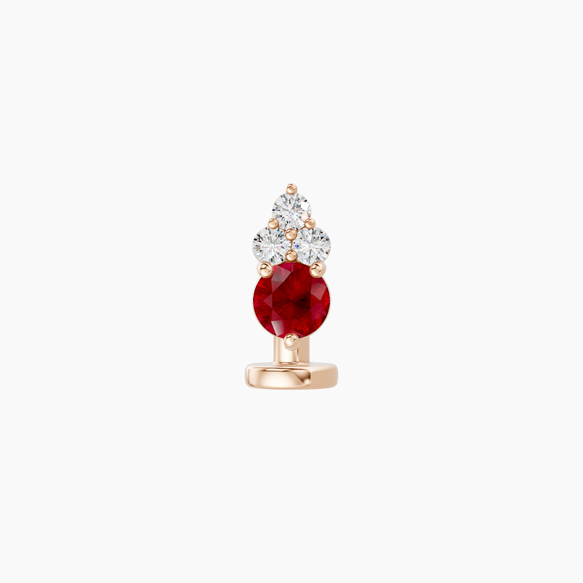 Sif | 18k Rose Gold 6 mm 6.5 mm Ruby & Diamond Floating Navel Piercing