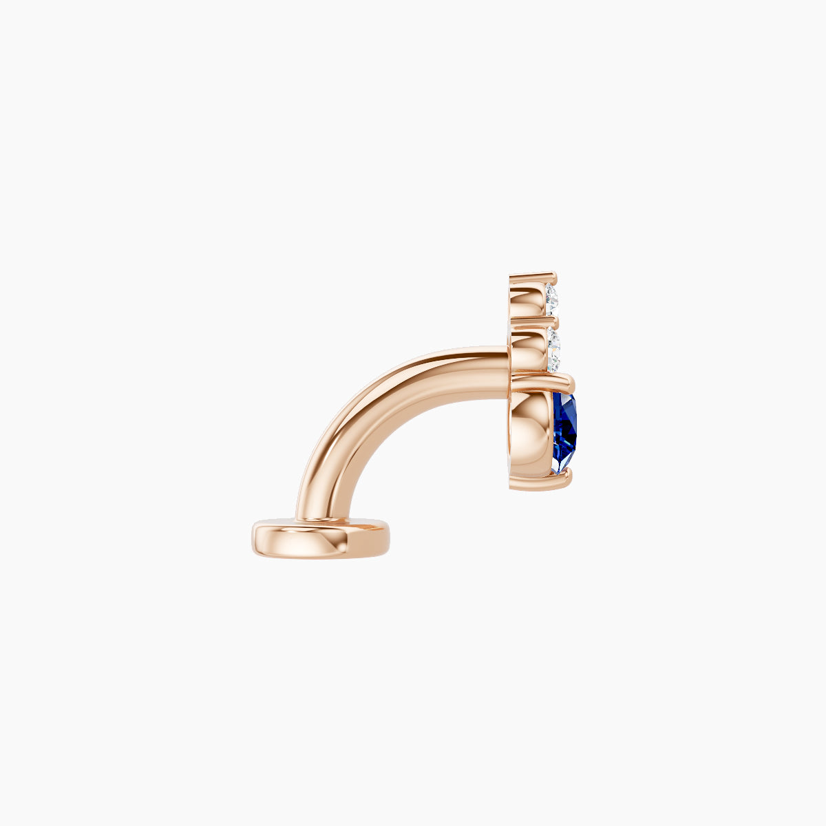 Sif | 18k Rose Gold 6 mm 6.5 mm Sapphire & Diamond Floating Navel Piercing