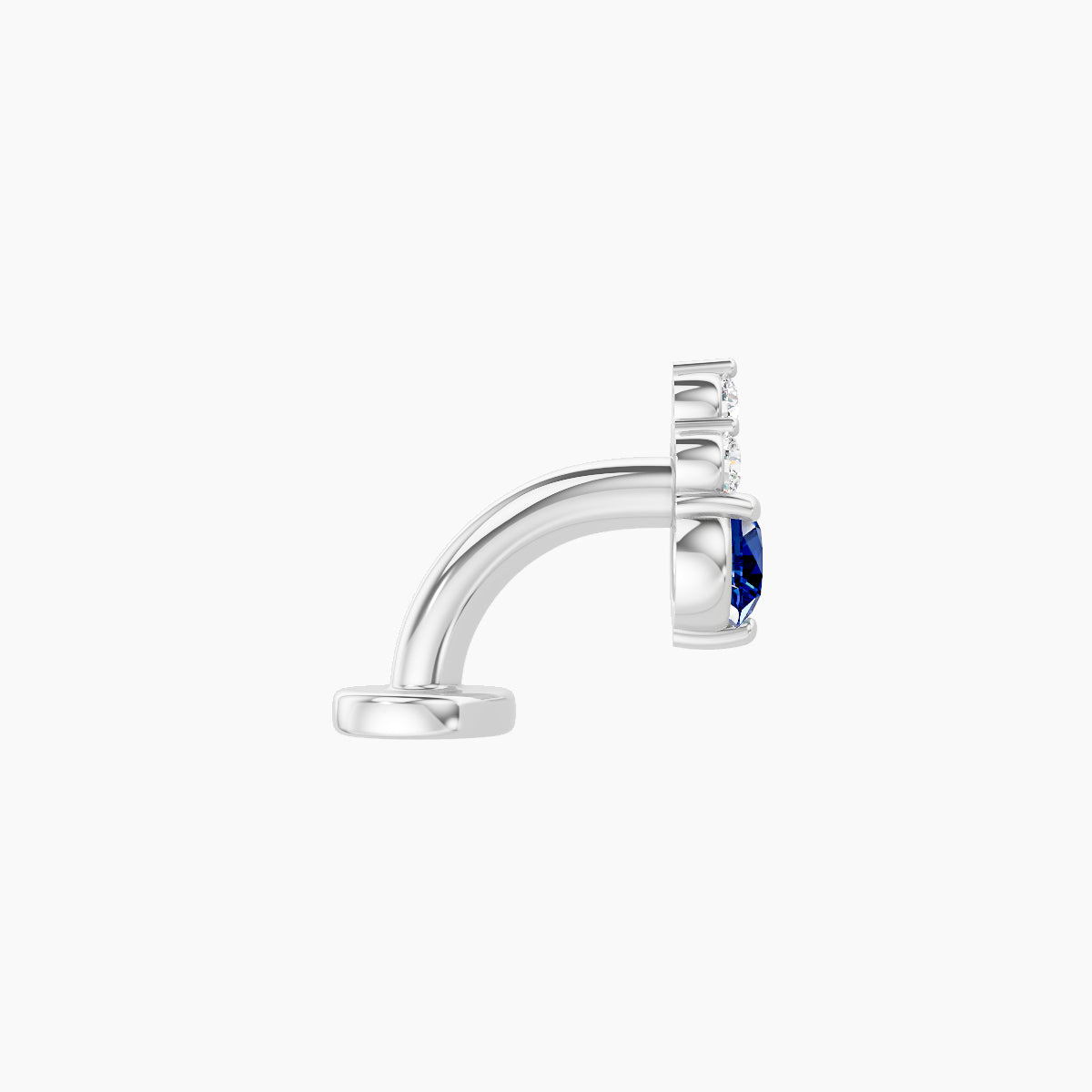 Sif | 18k White Gold 6 mm 6.5 mm Sapphire & Diamond Floating Navel Piercing