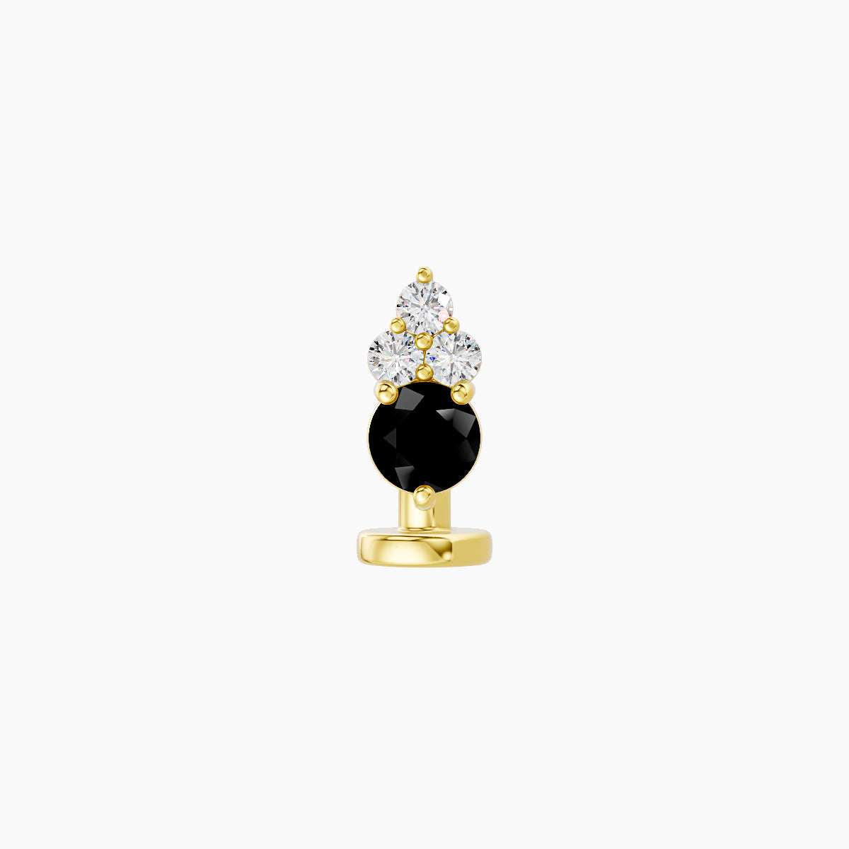Sif | 18k Yellow Gold 6 mm 6.5 mm Black Diamond & Diamond Floating Navel Piercing