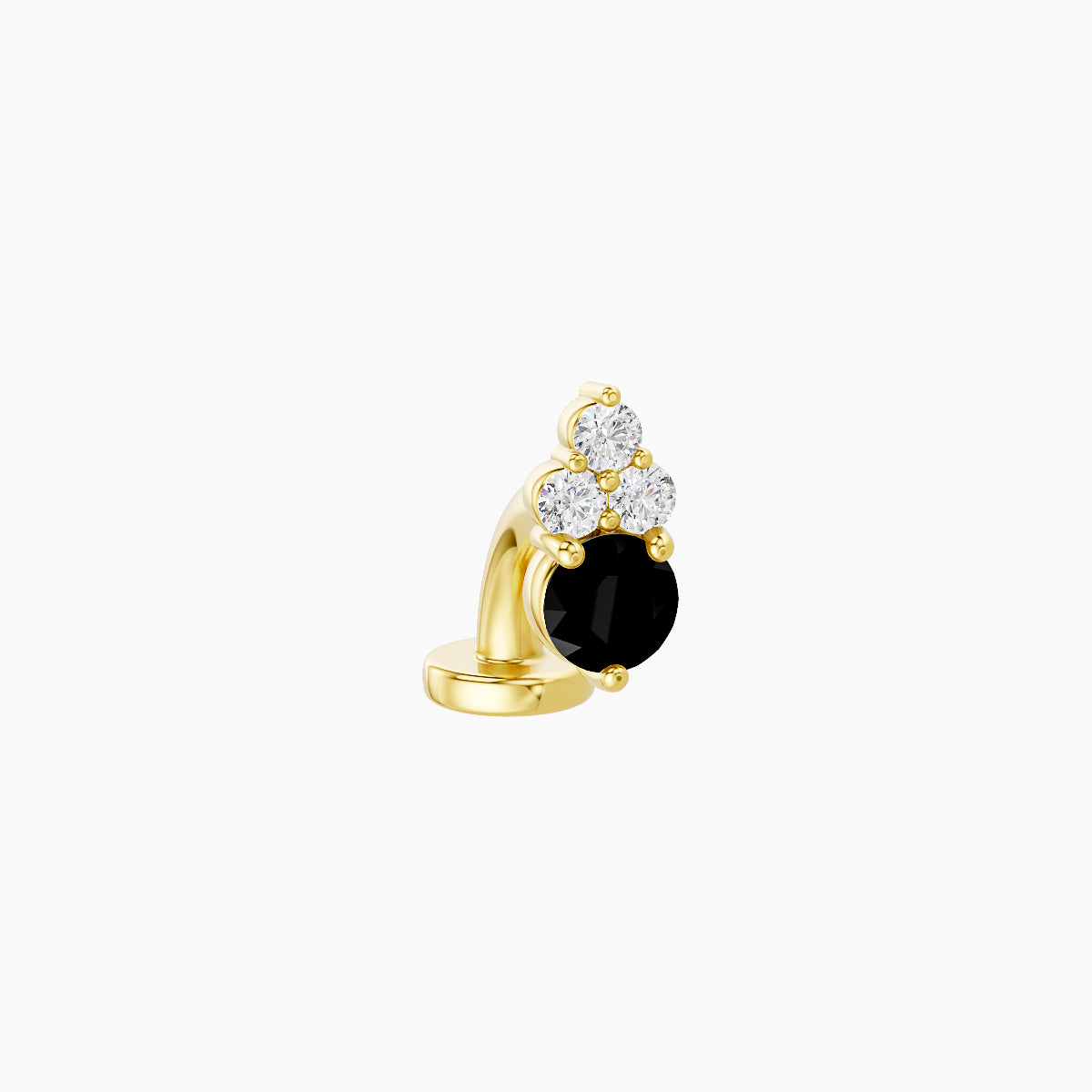 Sif | 18k Yellow Gold 6 mm 6.5 mm Black Diamond & Diamond Floating Navel Piercing