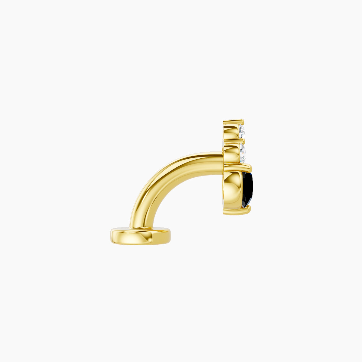 Sif | 18k Yellow Gold 6 mm 6.5 mm Black Diamond & Diamond Floating Navel Piercing