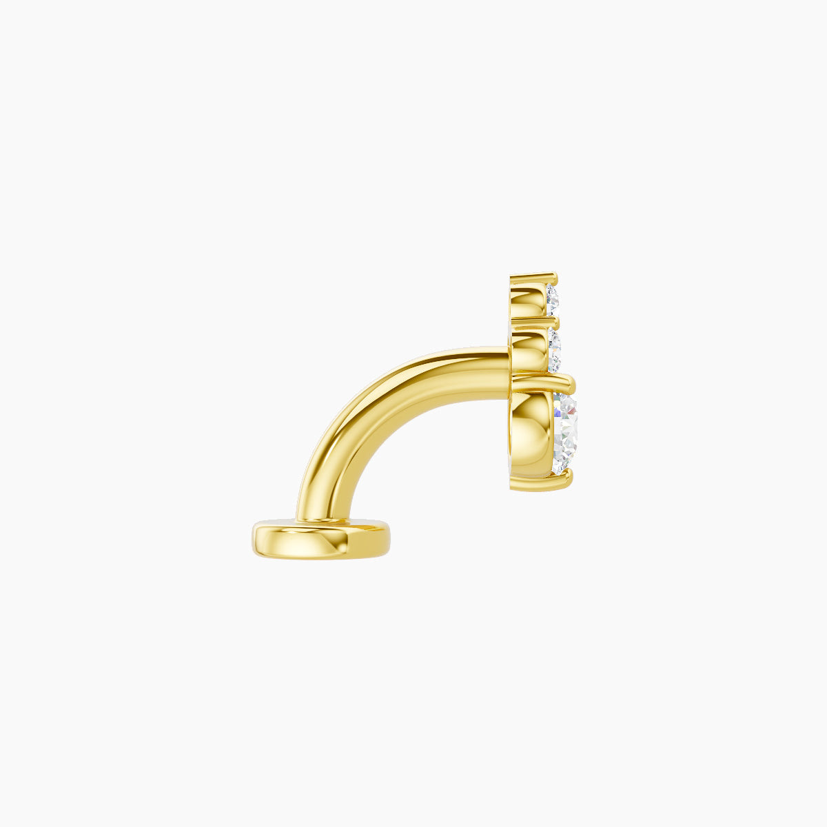 Sif | 18k Yellow Gold 6.5 mm 6 mm Diamond Floating Navel Piercing