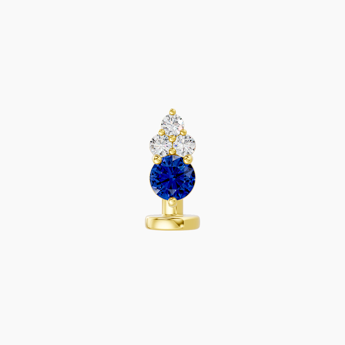 Sif | 18k Yellow Gold 6 mm 6.5 mm Sapphire & Diamond Floating Navel Piercing