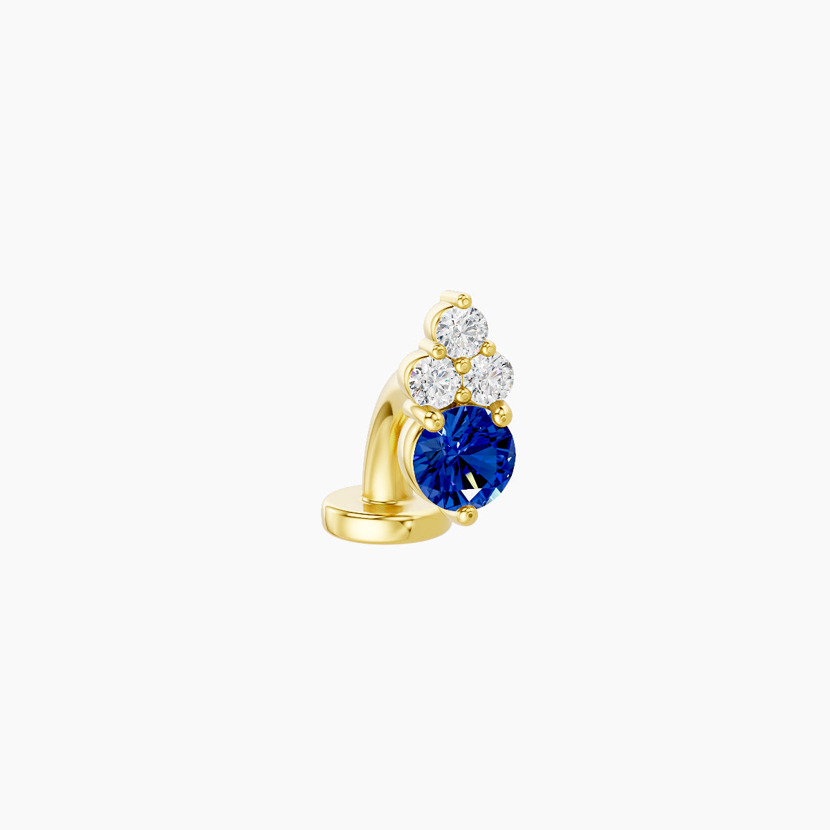 Sif | 18k Yellow Gold 6 mm 6.5 mm Sapphire & Diamond Floating Navel Piercing