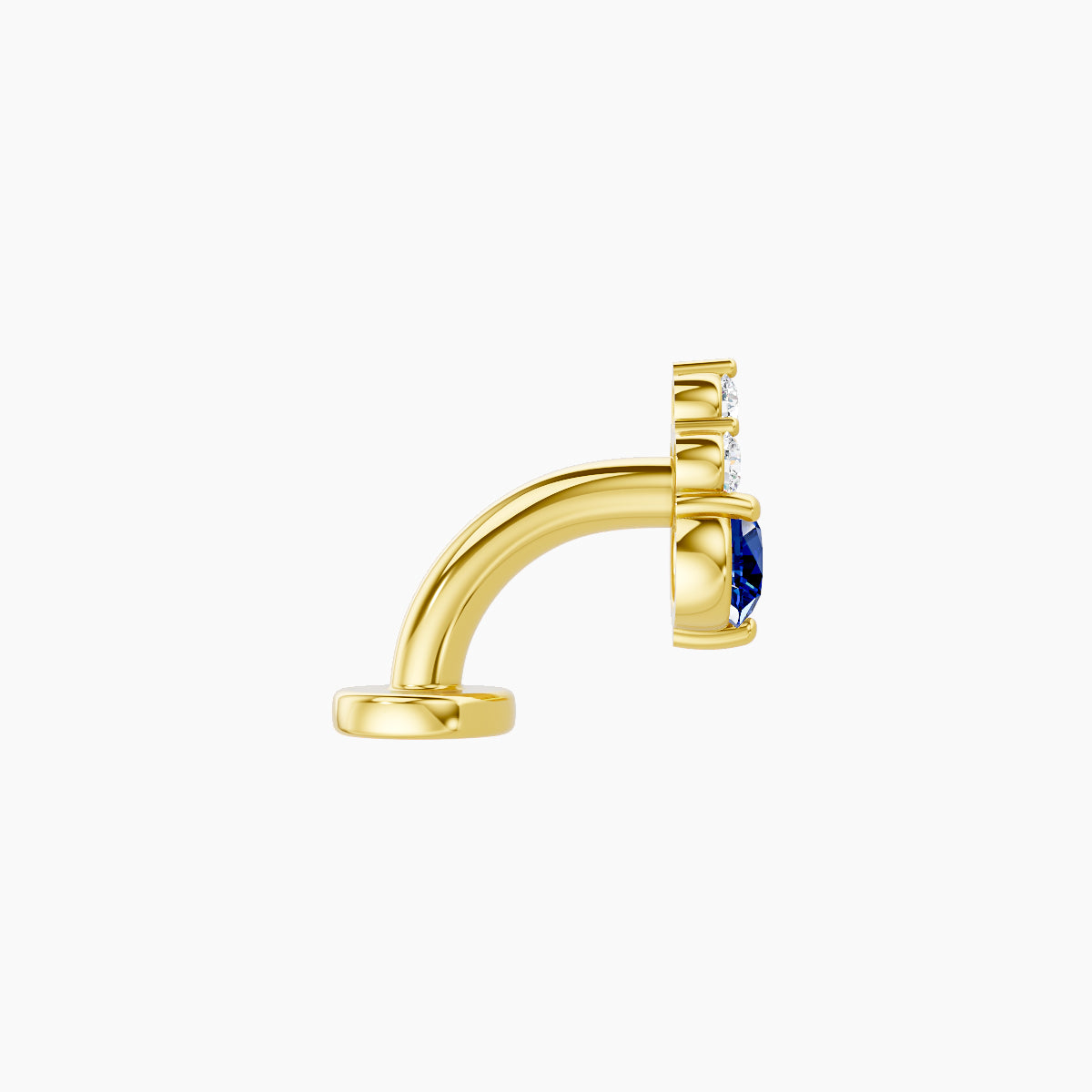 Sif | 18k Yellow Gold 6 mm 6.5 mm Sapphire & Diamond Floating Navel Piercing