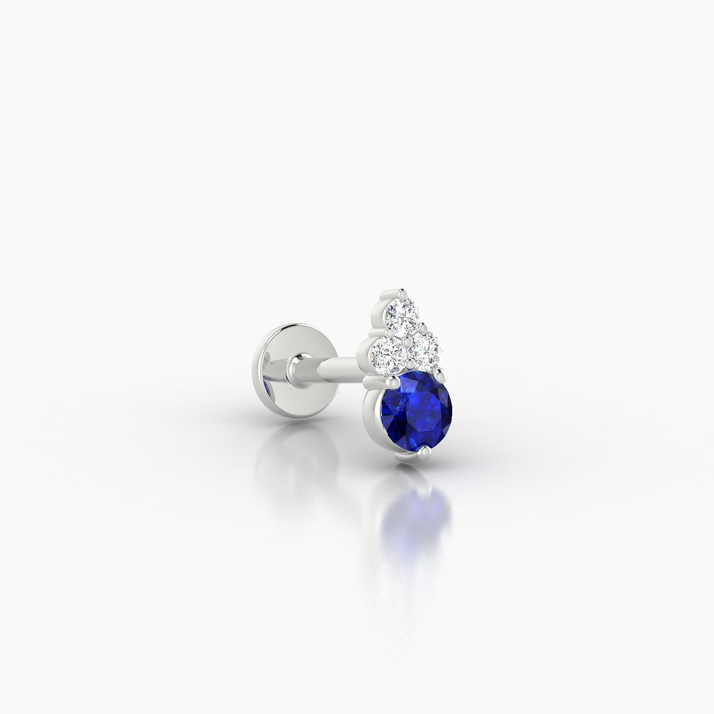 Sif | 18k White Gold 6.5 mm 7 mm Sapphire & Diamond Nostril Piercing