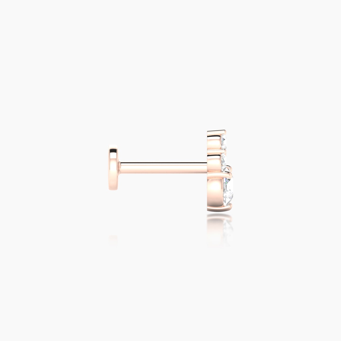 Sif | 18k Rose Gold 7 mm 6.5 mm Diamond Nostril Piercing