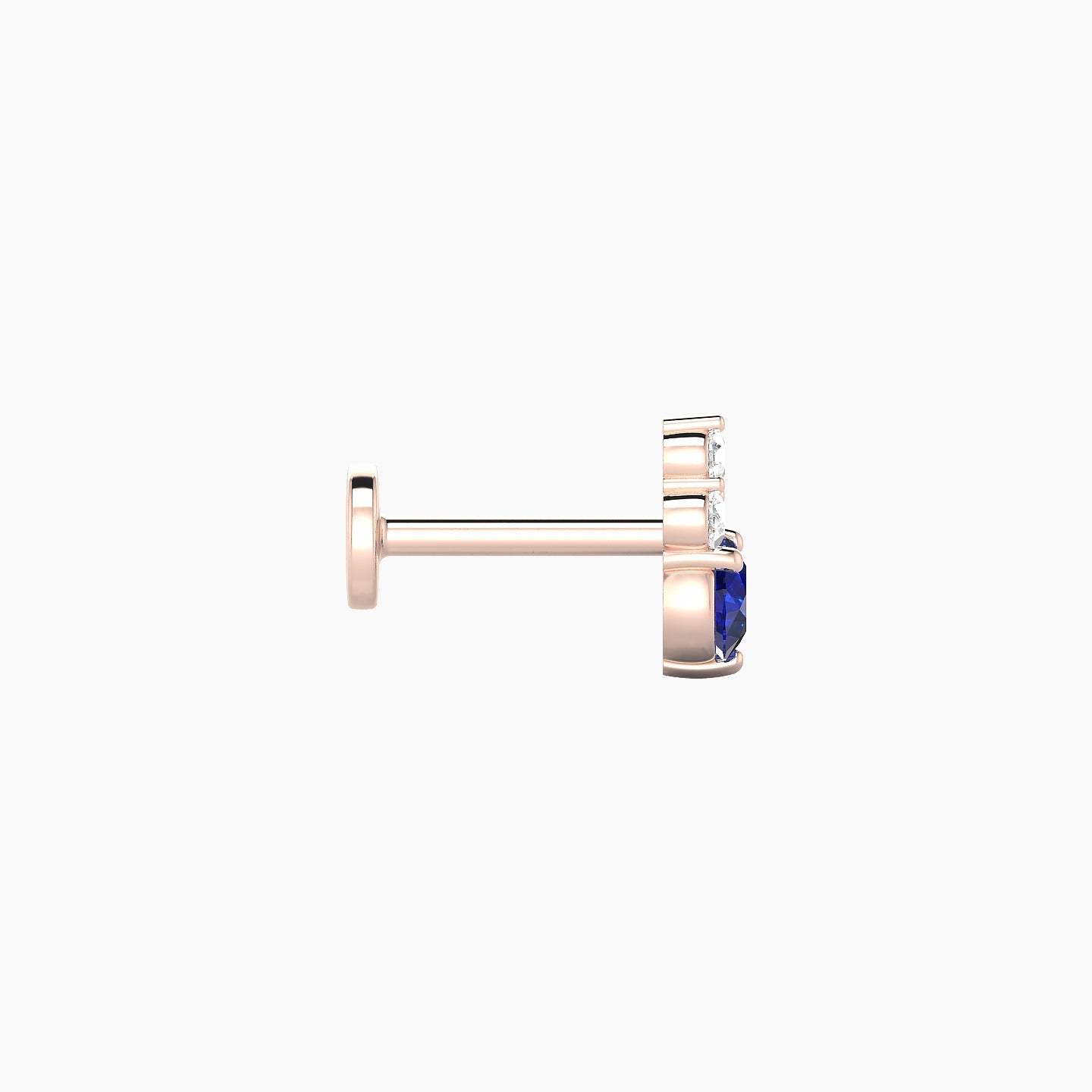 Sif | 18k Rose Gold 6.5 mm 7 mm Sapphire & Diamond Nostril Piercing