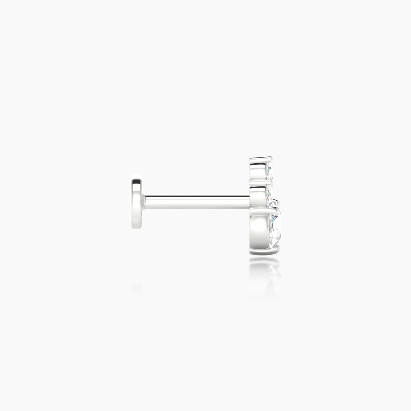 Sif | 18k White Gold 7 mm 6.5 mm Diamond Nostril Piercing