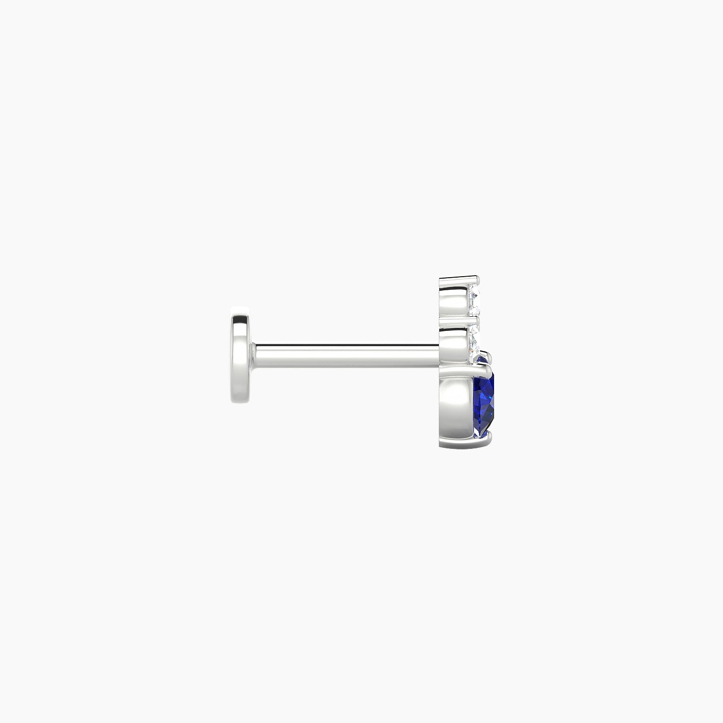 Sif | 18k White Gold 6.5 mm 7 mm Sapphire & Diamond Nostril Piercing