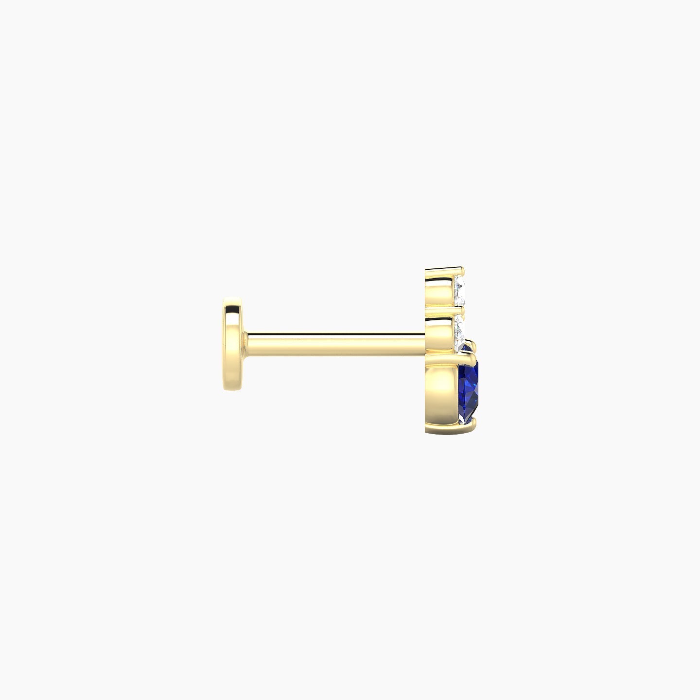 Sif | 18k Yellow Gold 6.5 mm 7 mm Sapphire & Diamond Nostril Piercing