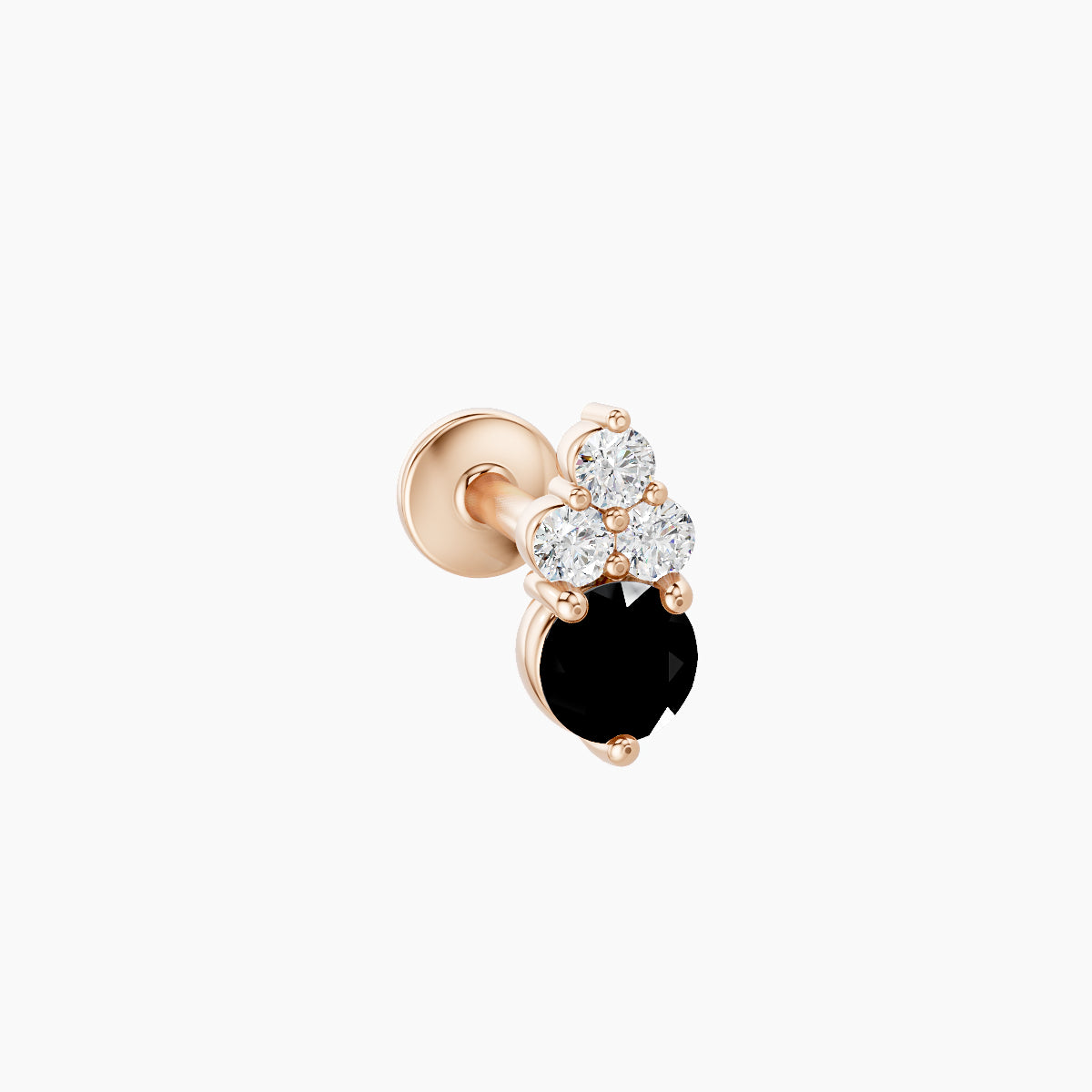 Sif | 18k Rose Gold 6.5 mm 6.5 mm Black Diamond & Diamond Piercing