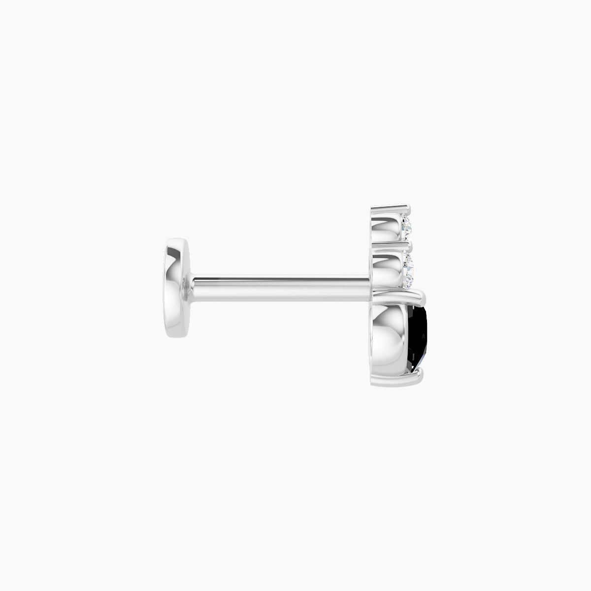 Sif | 18k White Gold 6.5 mm 6.5 mm Black Diamond & Diamond Piercing