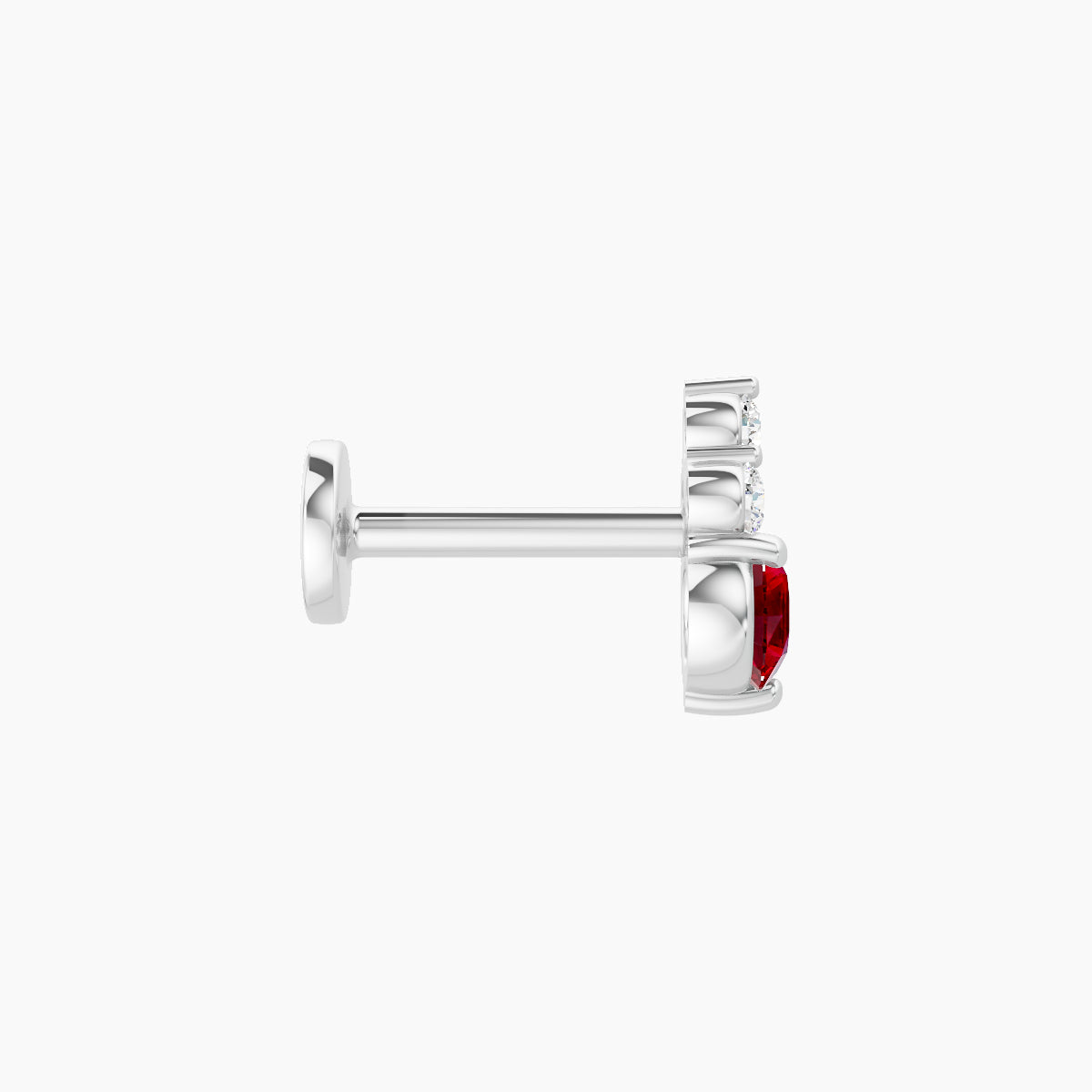 Sif | 18k White Gold 6.5 mm 6.5 mm Ruby & Diamond Piercing