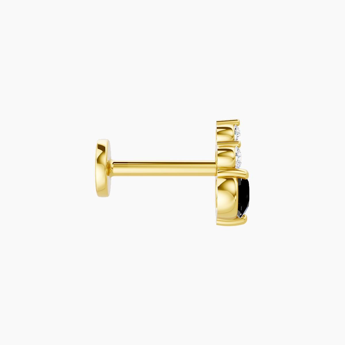 Sif | 18k Yellow Gold 6.5 mm 6.5 mm Black Diamond & Diamond Piercing