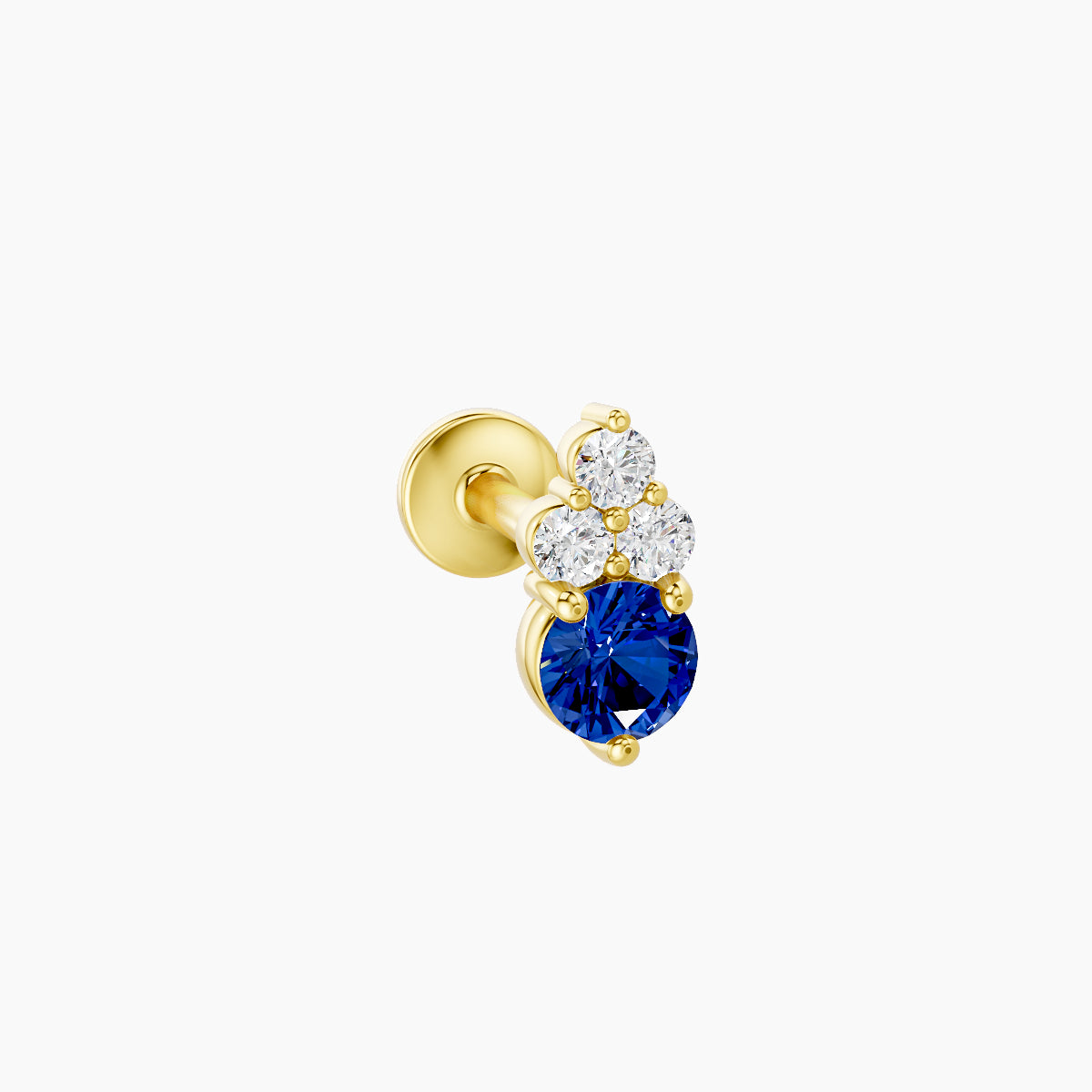 Sif | 18k Yellow Gold 6.5 mm 6.5 mm Sapphire & Diamond Piercing