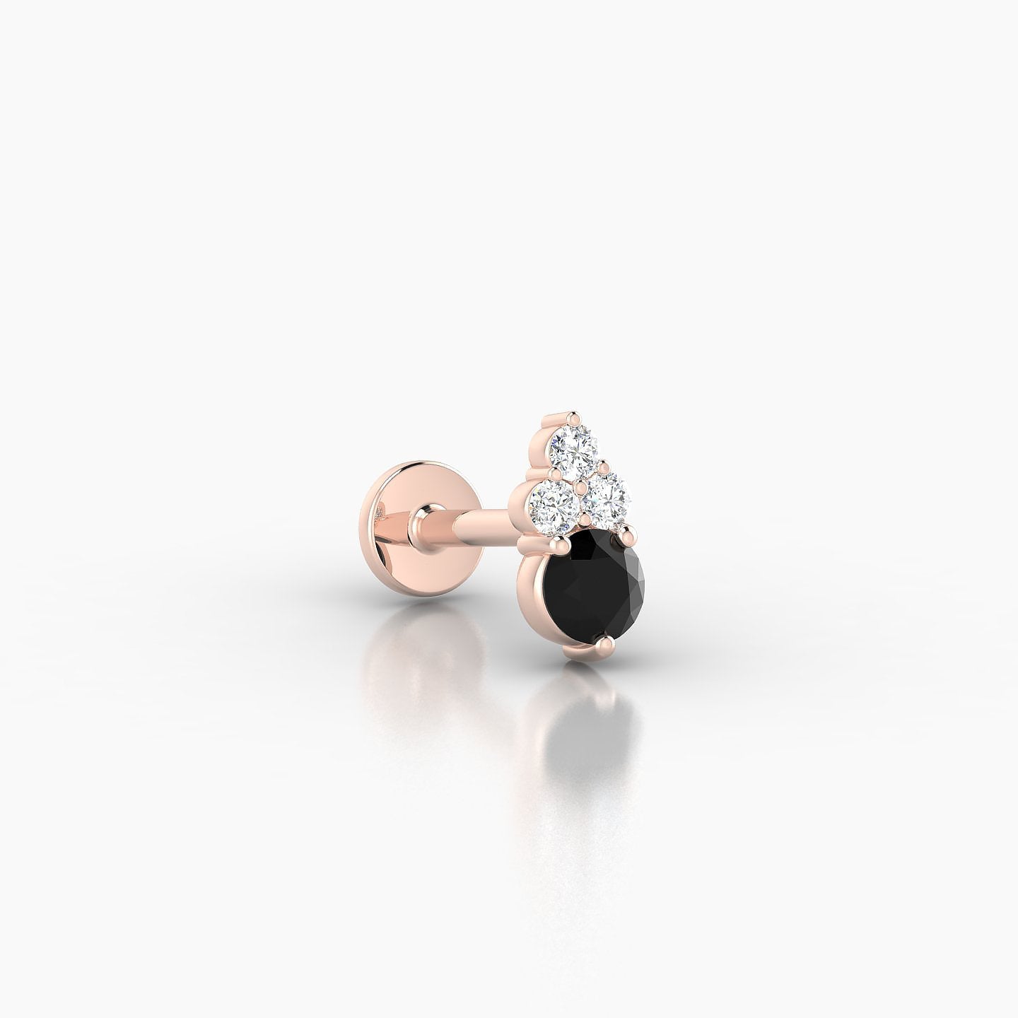 Sif | 18k Rose Gold 6.5 mm 7 mm Black Diamond & Diamond Piercing