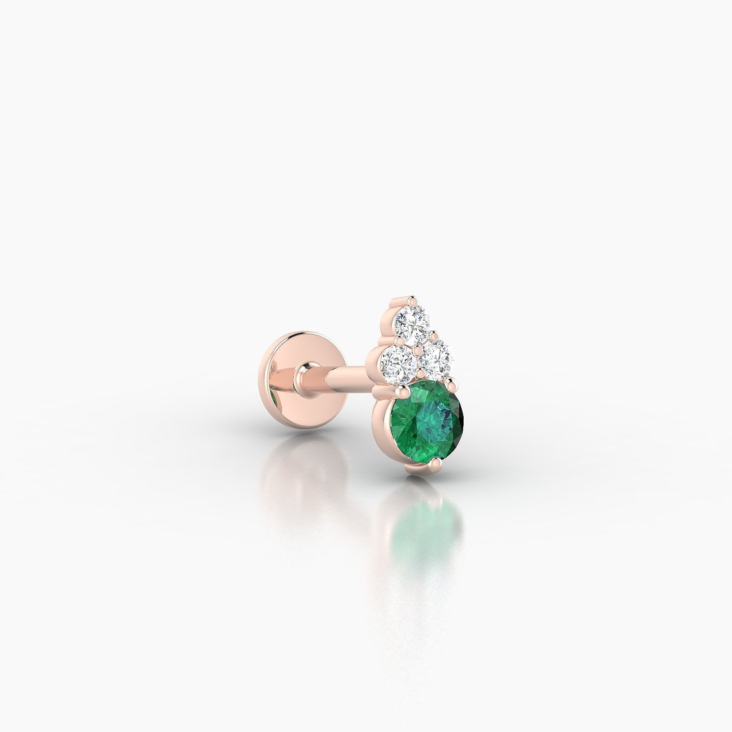 Sif | 18k Rose Gold 6.5 mm 7 mm Emerald & Diamond Piercing