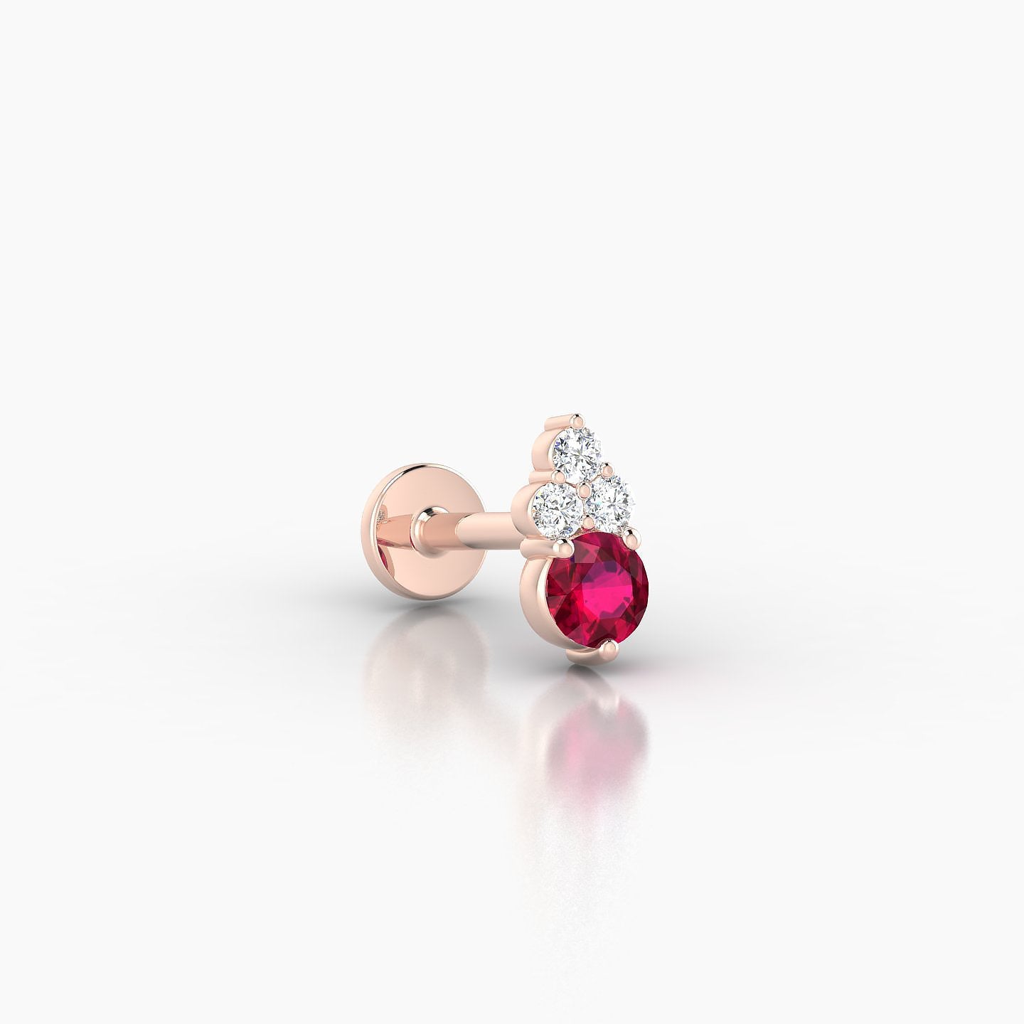 Sif | 18k Rose Gold 6.5 mm 7 mm Ruby & Diamond Piercing