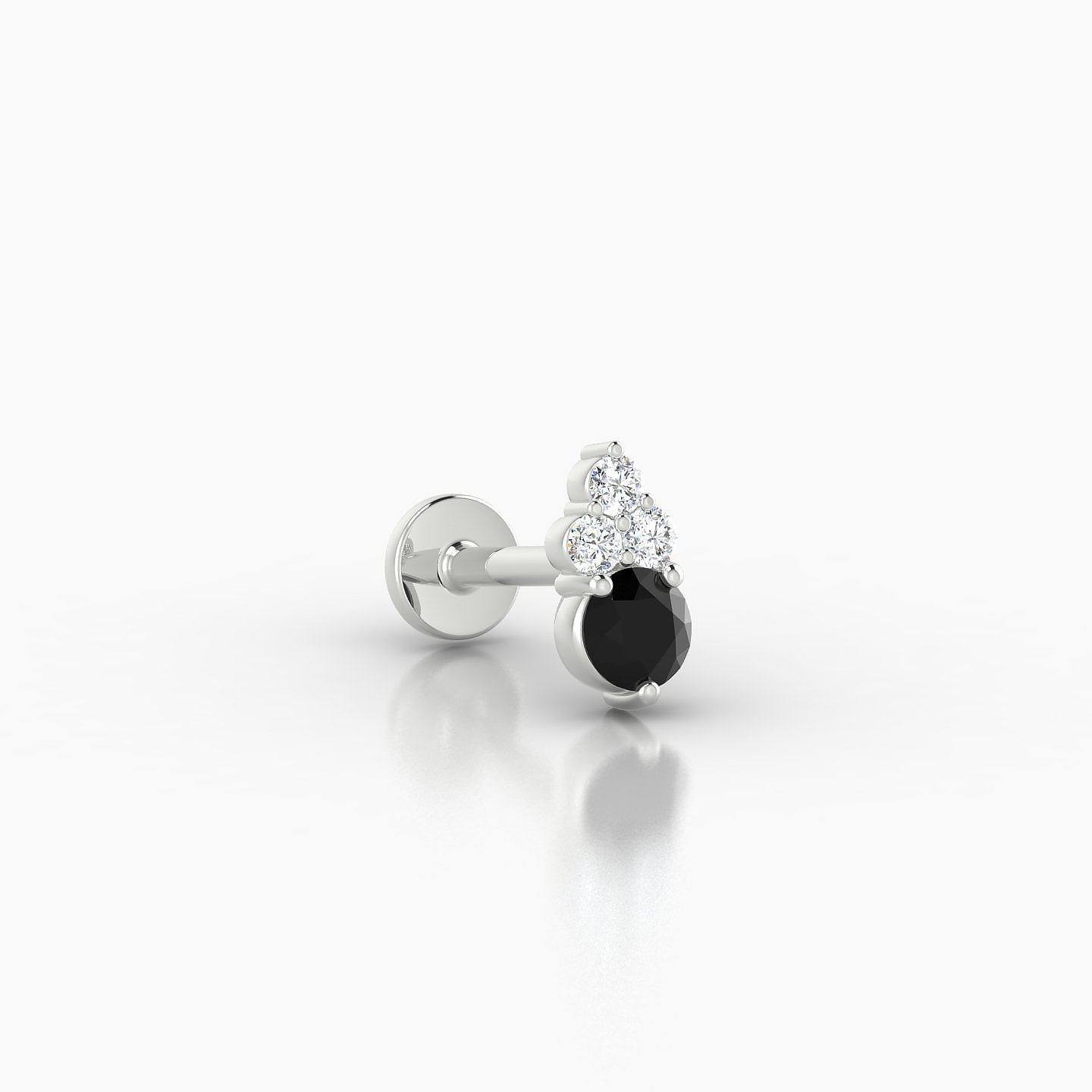 Sif | 18k White Gold 6.5 mm 7 mm Black Diamond & Diamond Piercing