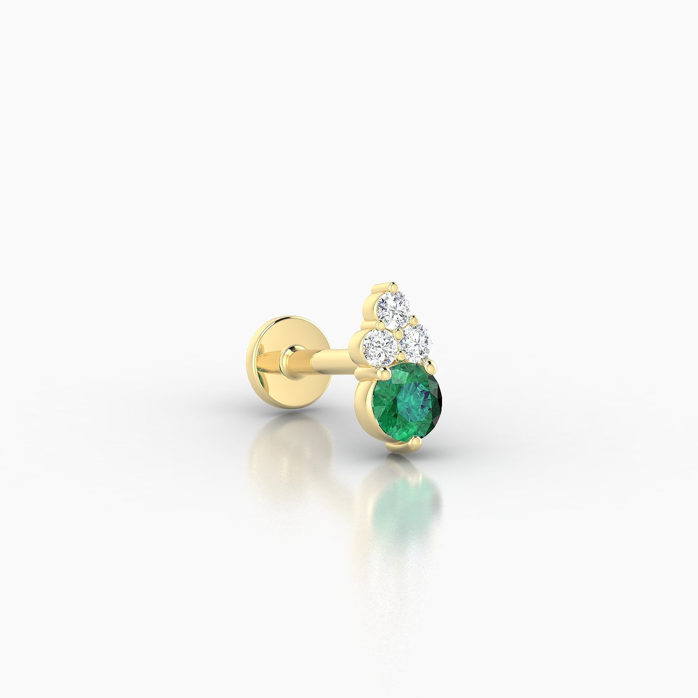 Sif | 18k Yellow Gold 6.5 mm 7 mm Emerald & Diamond Piercing