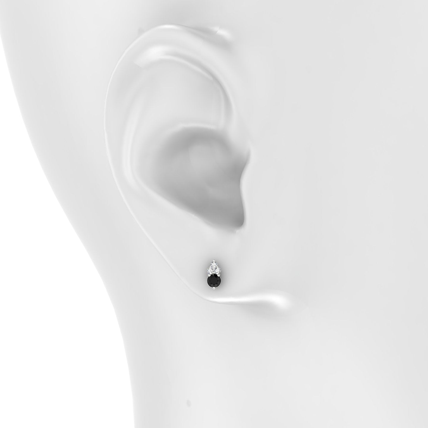 Sif | 18k White Gold 6.5 mm 7 mm Black Diamond & Diamond Piercing