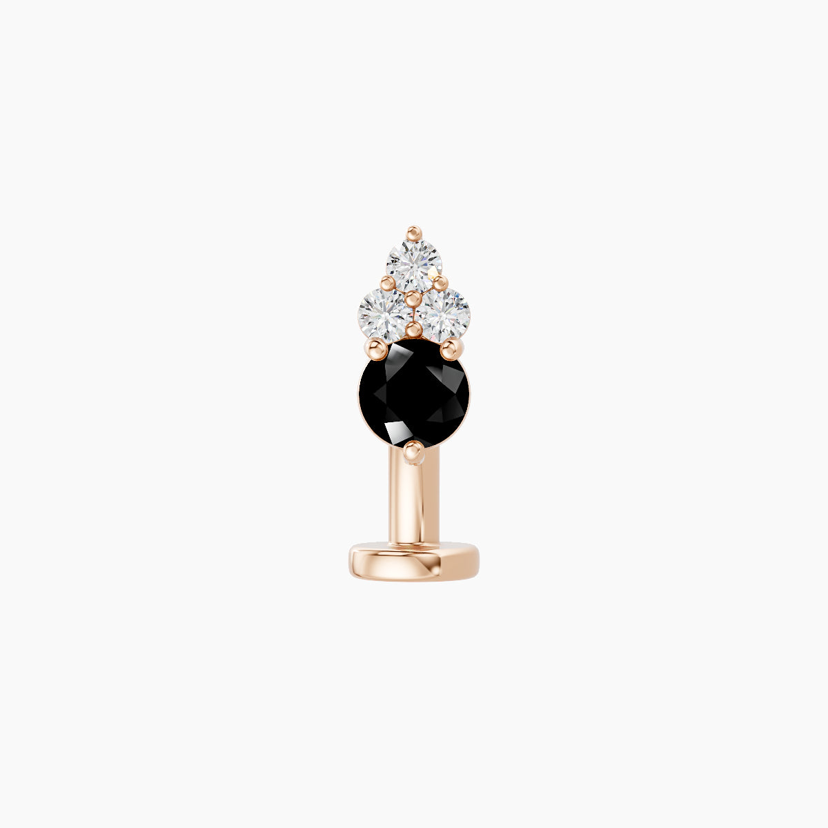 Sif | 18k Rose Gold 8 mm 6.5 mm Black Diamond & Diamond Floating Navel Piercing