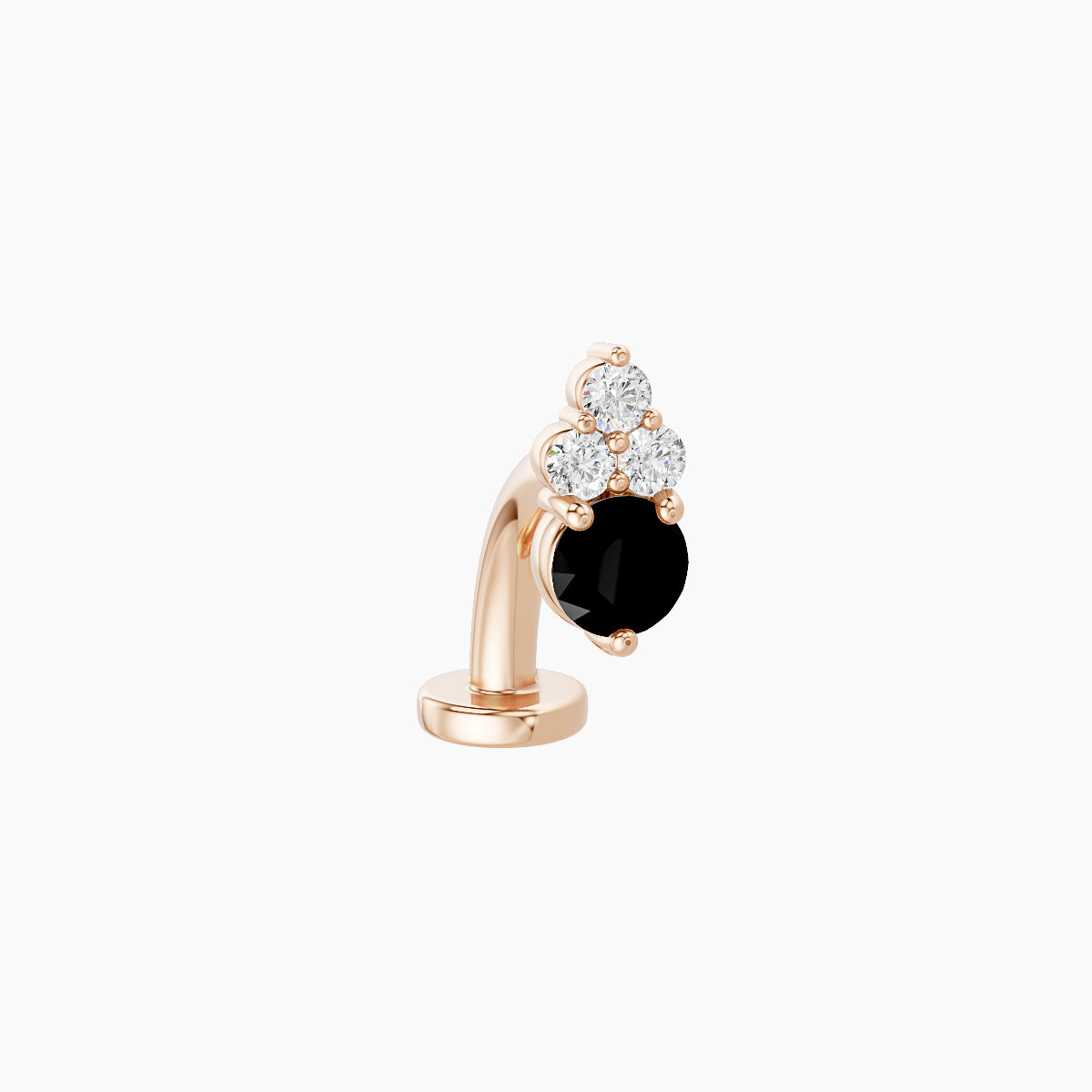Sif | 18k Rose Gold 8 mm 6.5 mm Black Diamond & Diamond Floating Navel Piercing