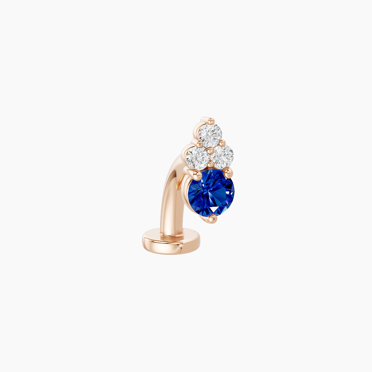 Sif | 18k Rose Gold 8 mm 6.5 mm Sapphire & Diamond Floating Navel Piercing