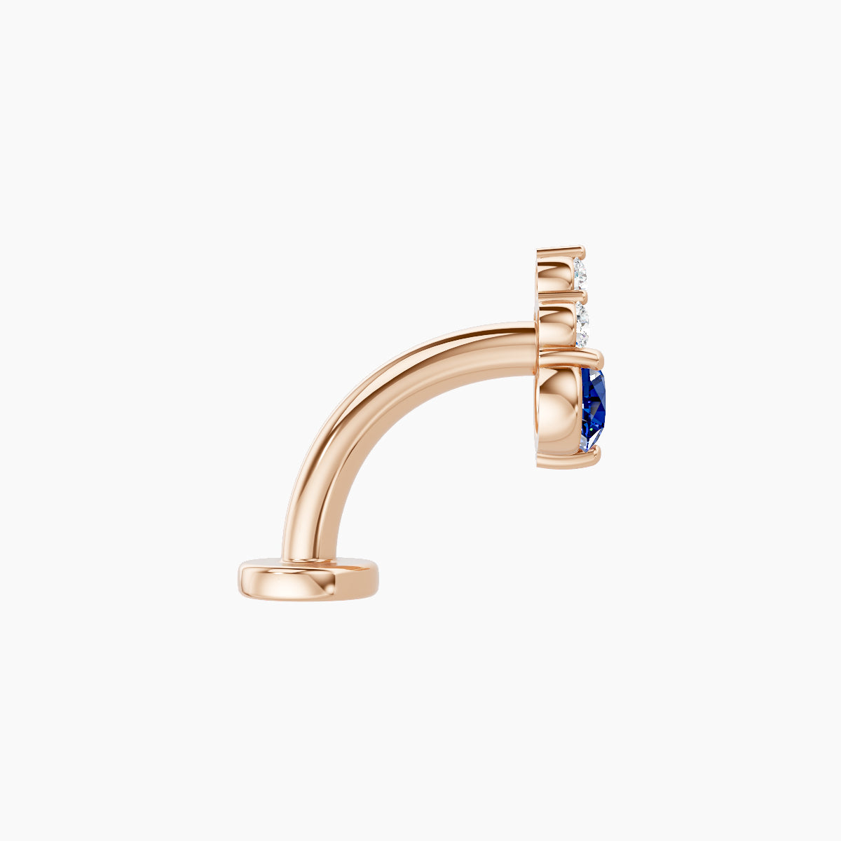 Sif | 18k Rose Gold 8 mm 6.5 mm Sapphire & Diamond Floating Navel Piercing