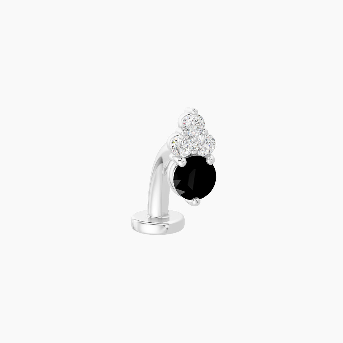 Sif | 18k White Gold 8 mm 6.5 mm Black Diamond & Diamond Floating Navel Piercing