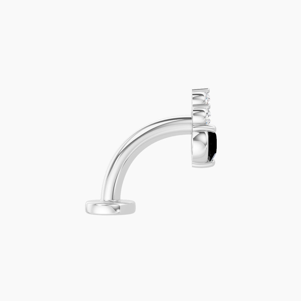Sif | 18k White Gold 8 mm 6.5 mm Black Diamond & Diamond Floating Navel Piercing