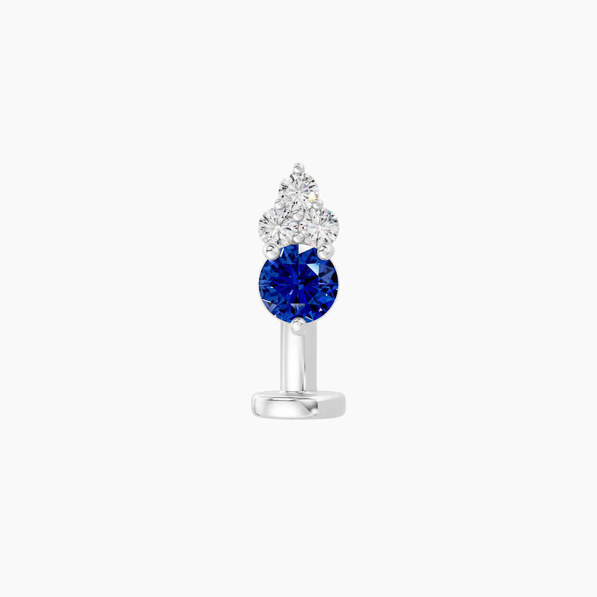 Sif | 18k White Gold 8 mm 6.5 mm Sapphire & Diamond Floating Navel Piercing