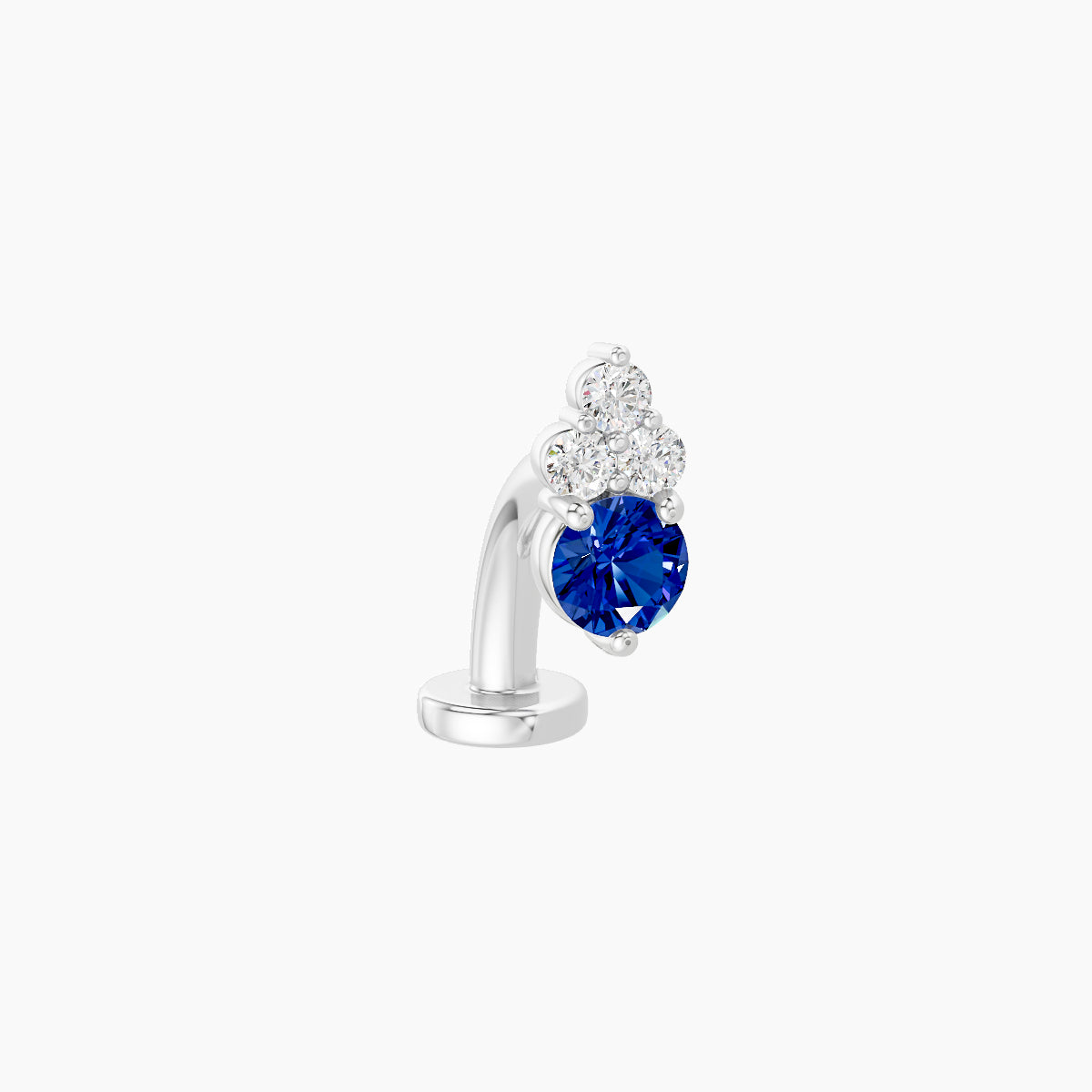 Sif | 18k White Gold 8 mm 6.5 mm Sapphire & Diamond Floating Navel Piercing