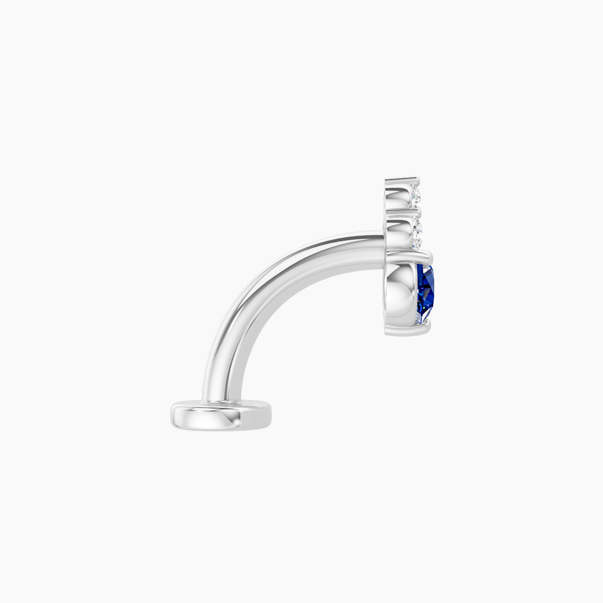 Sif | 18k White Gold 8 mm 6.5 mm Sapphire & Diamond Floating Navel Piercing