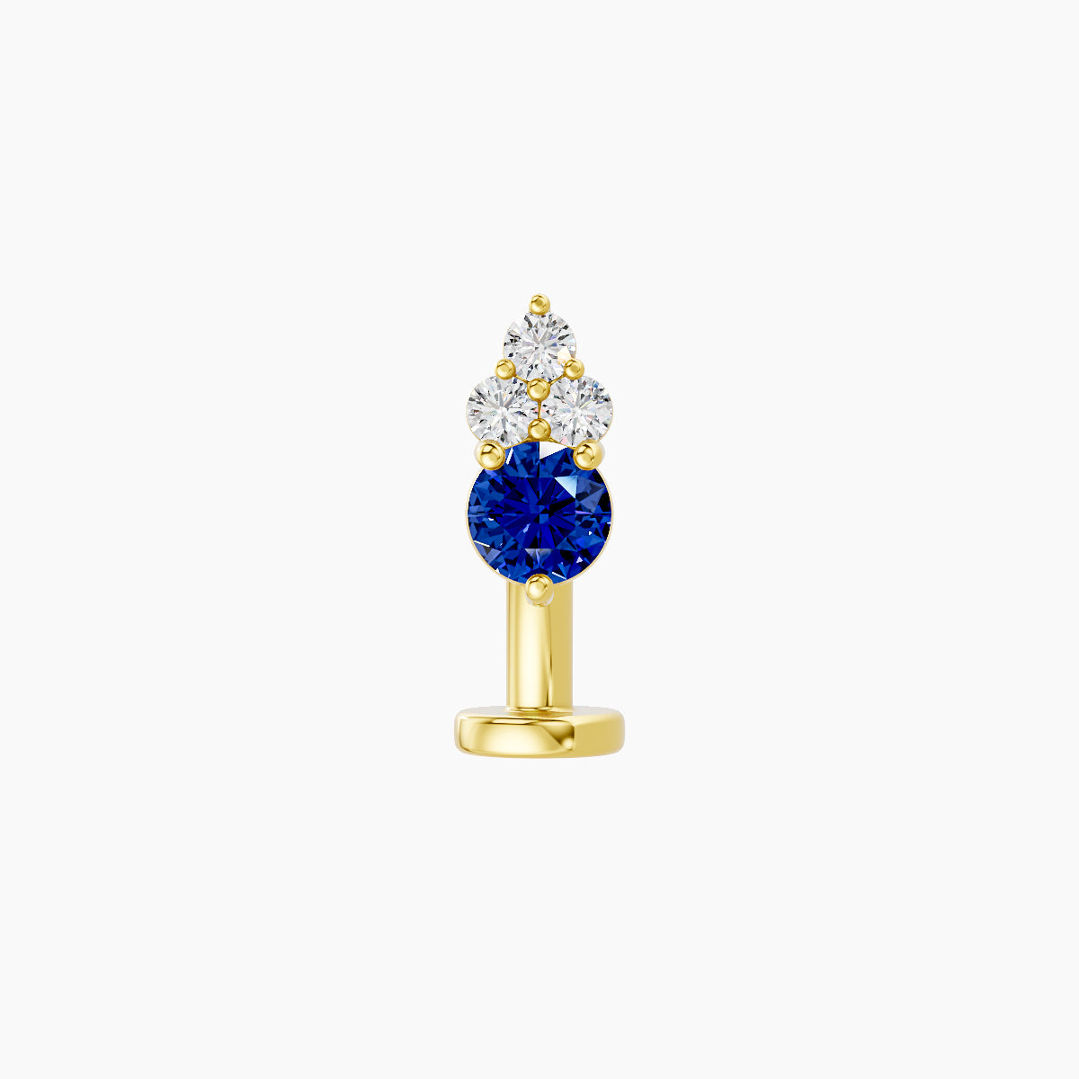 Sif | 18k Yellow Gold 8 mm 6.5 mm Sapphire & Diamond Floating Navel Piercing
