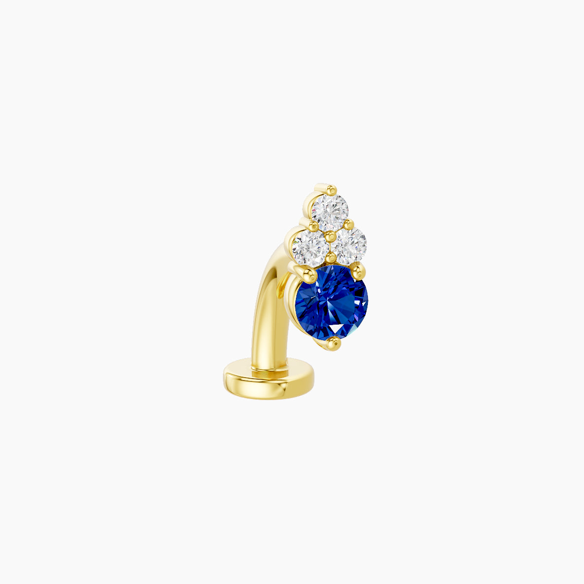 Sif | 18k Yellow Gold 8 mm 6.5 mm Sapphire & Diamond Floating Navel Piercing