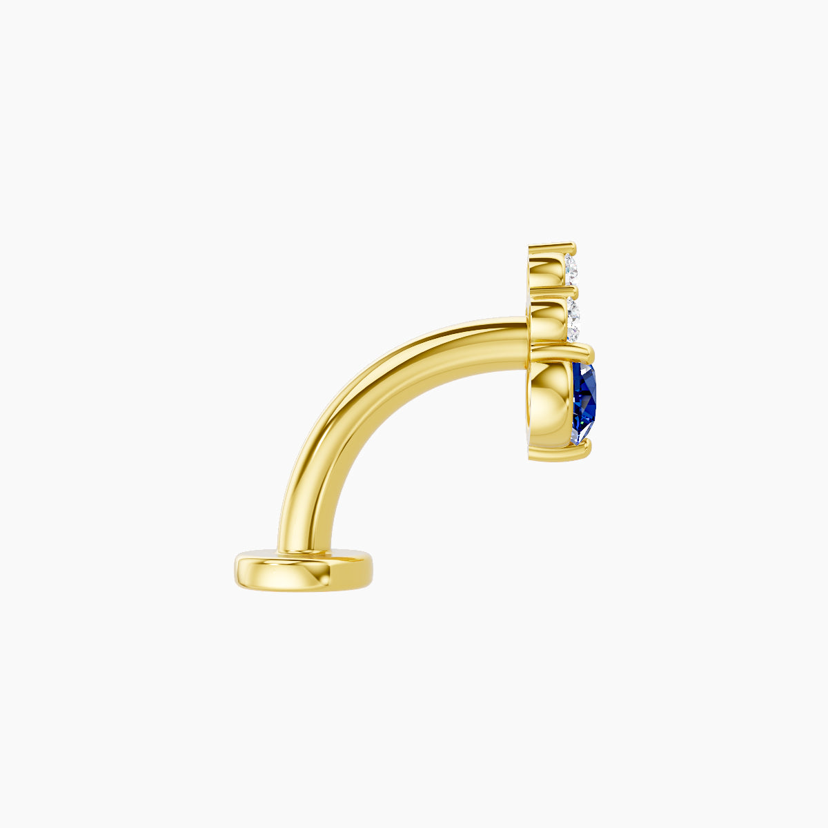 Sif | 18k Yellow Gold 8 mm 6.5 mm Sapphire & Diamond Floating Navel Piercing