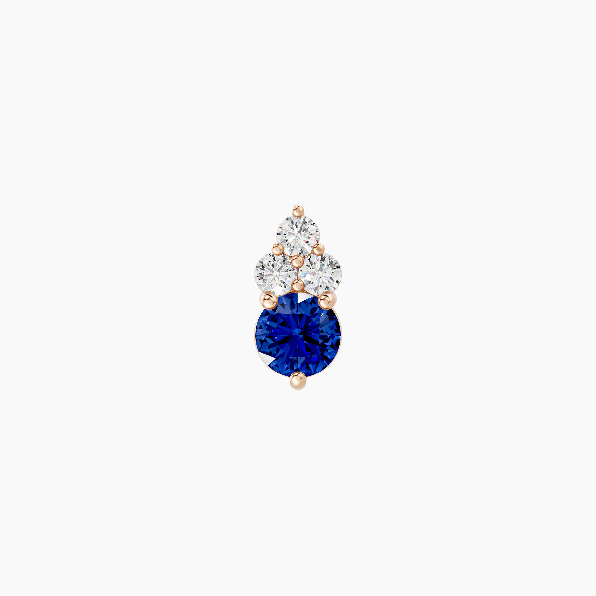 Sif | 18k Rose Gold 8 mm 6.5 mm Sapphire & Diamond Nose Piercing