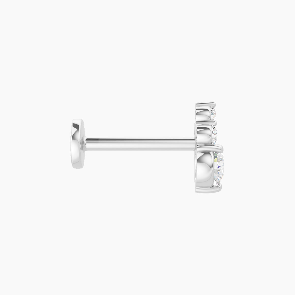 Sif | 18k White Gold 6.5 mm 8 mm Diamond Nose Piercing