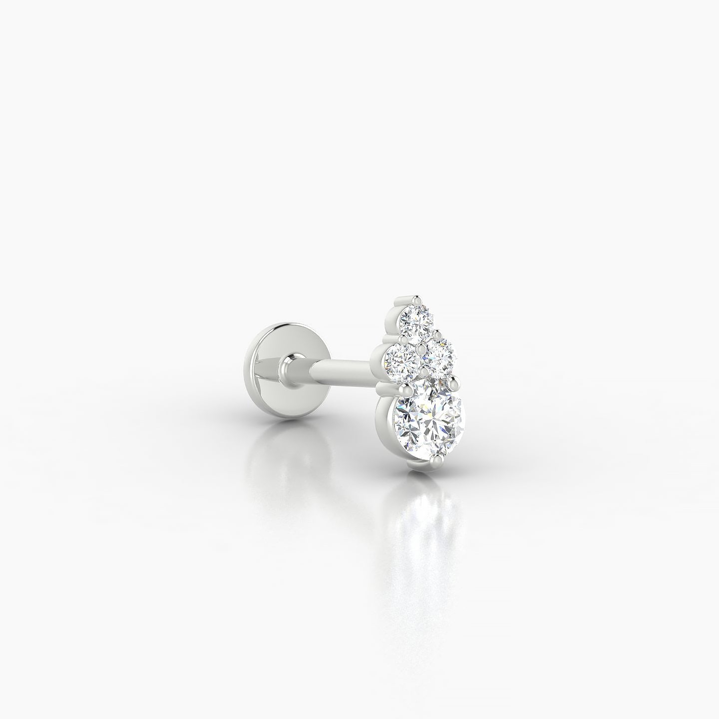 Sif | 18k White Gold 7 mm 8 mm Diamond Nostril Piercing