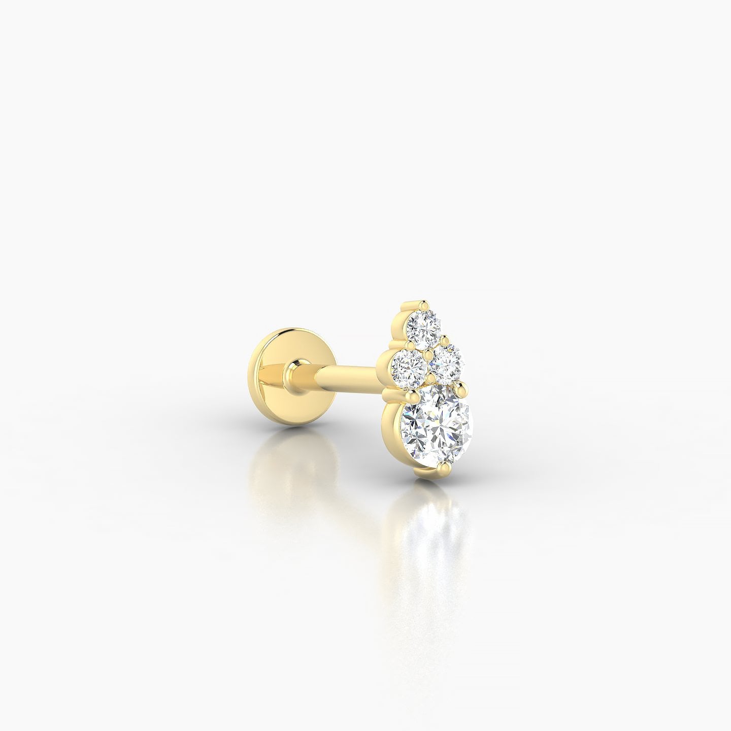 Sif | 18k Yellow Gold 7 mm 8 mm Diamond Nostril Piercing