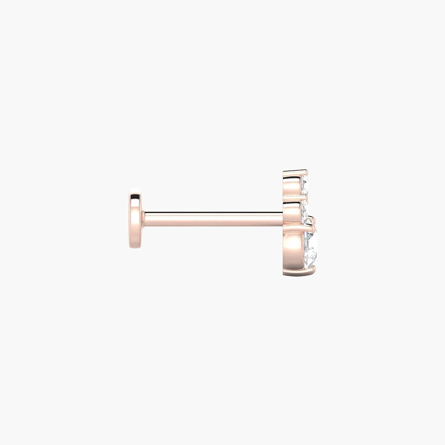 Sif | 18k Rose Gold 7 mm 8 mm Diamond Nostril Piercing