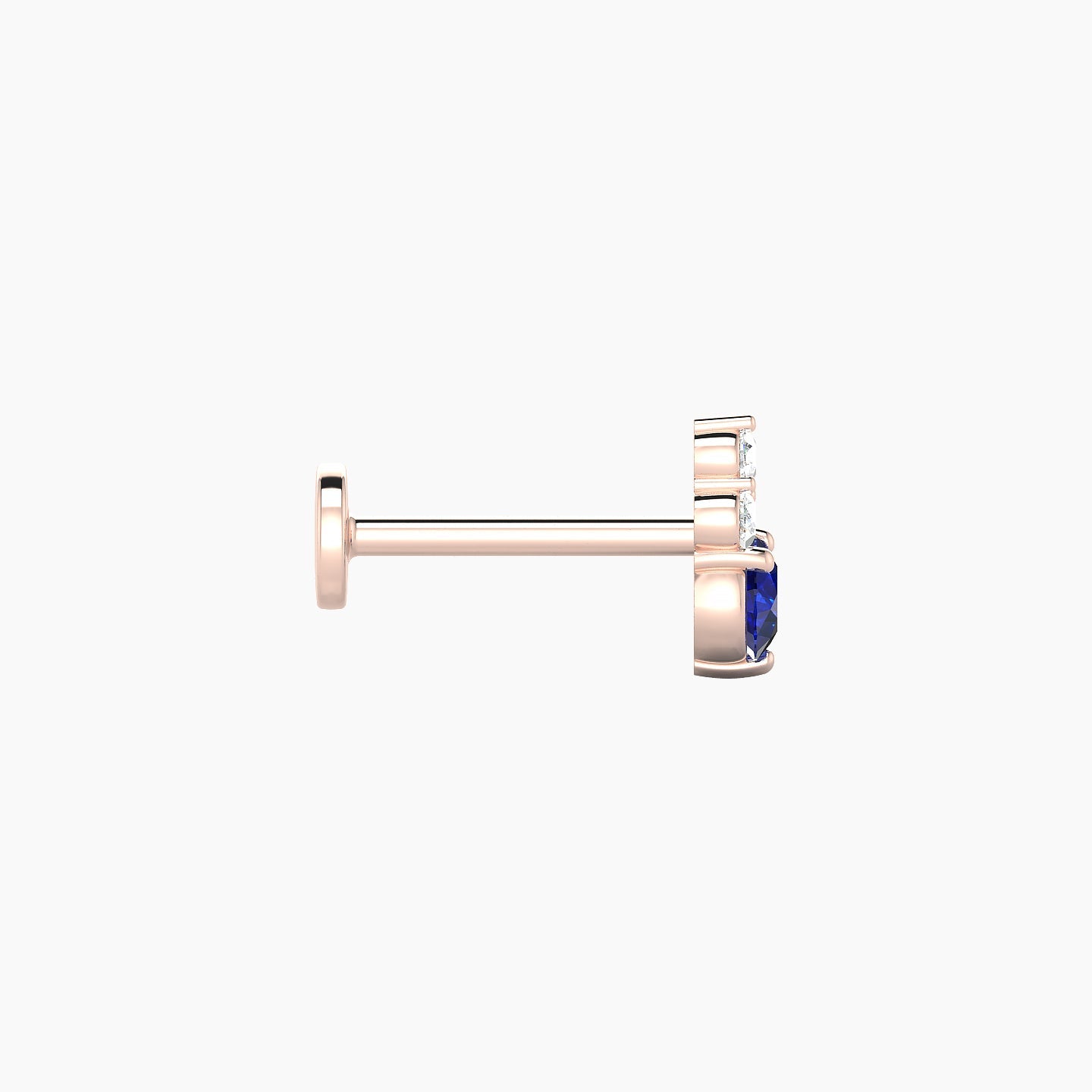 Sif | 18k Rose Gold 8 mm 7 mm Sapphire & Diamond Nostril Piercing