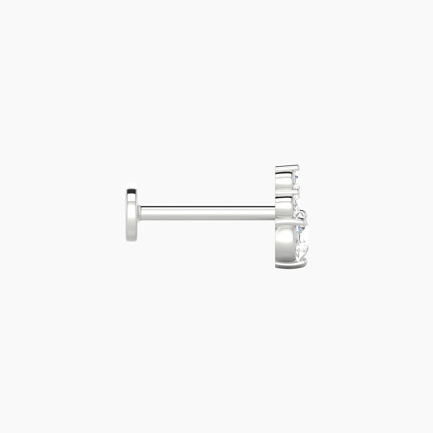 Sif | 18k White Gold 7 mm 8 mm Diamond Nostril Piercing