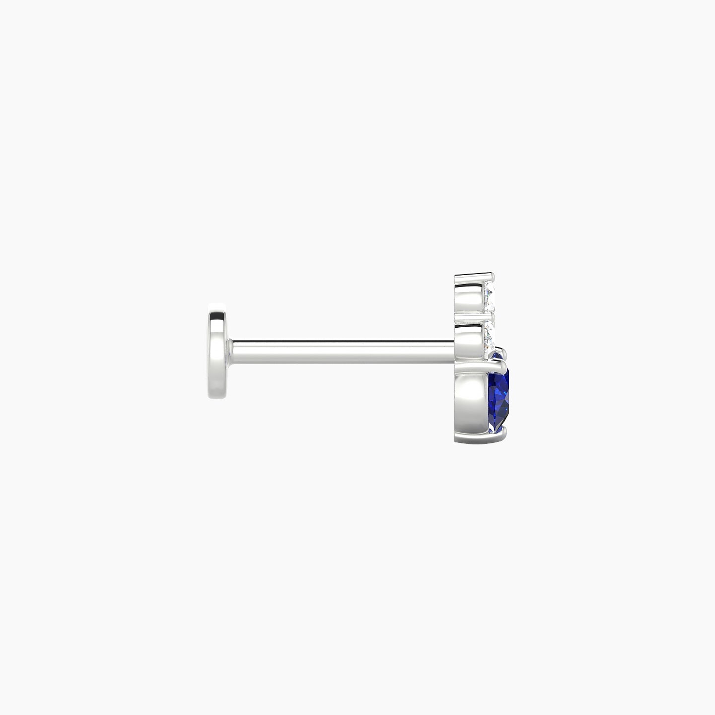 Sif | 18k White Gold 8 mm 7 mm Sapphire & Diamond Nostril Piercing