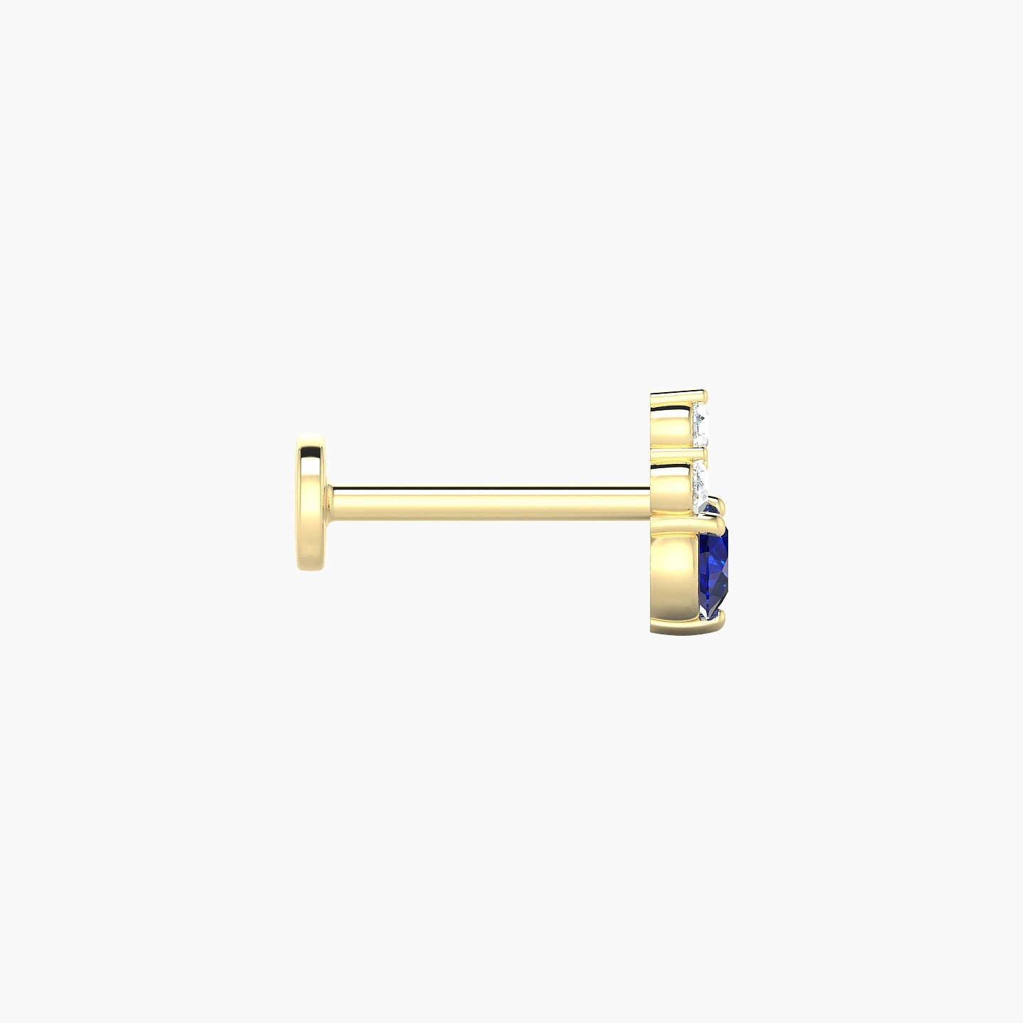 Sif | 18k Yellow Gold 8 mm 7 mm Sapphire & Diamond Nostril Piercing