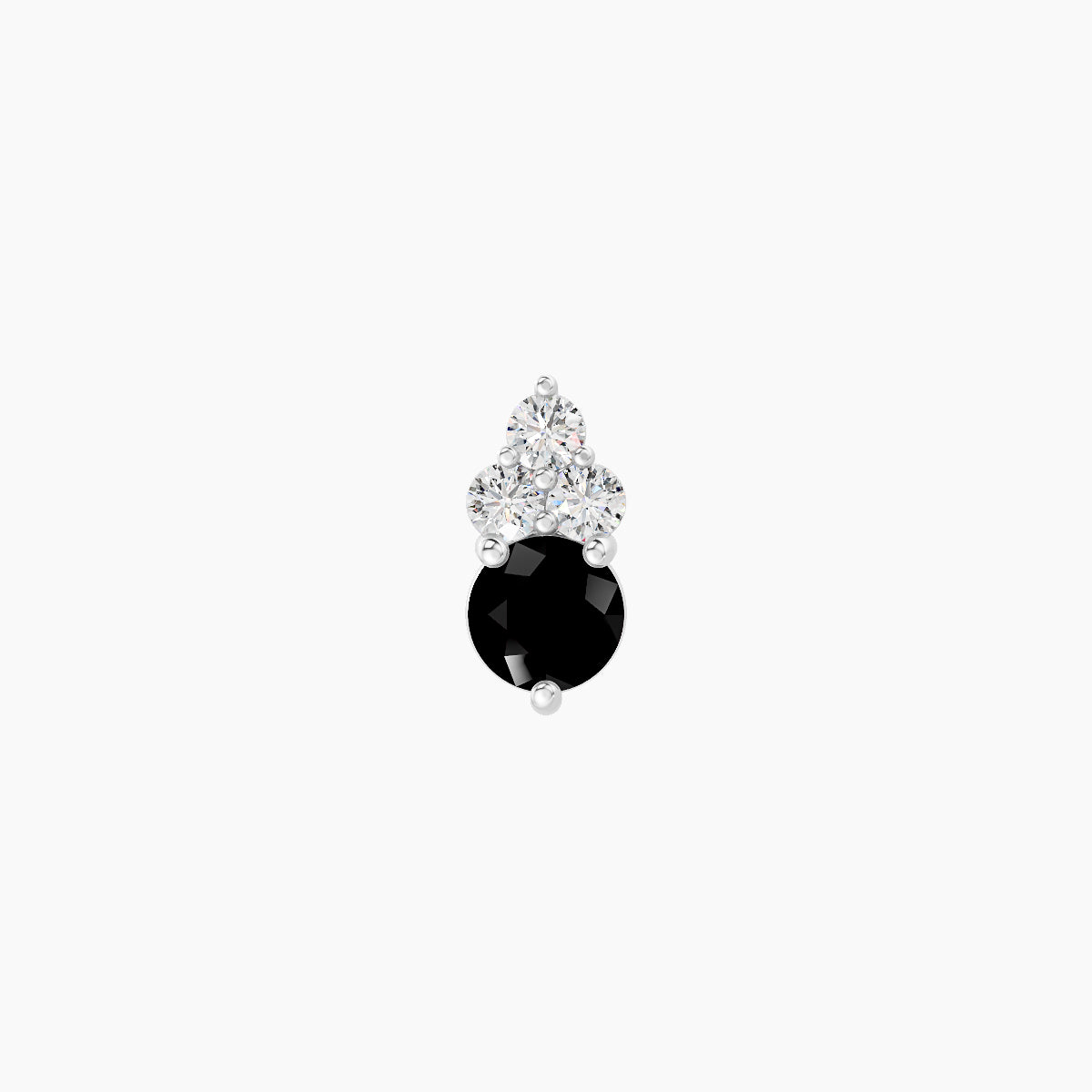Sif | 18k White Gold 8 mm 6.5 mm Black Diamond & Diamond Piercing