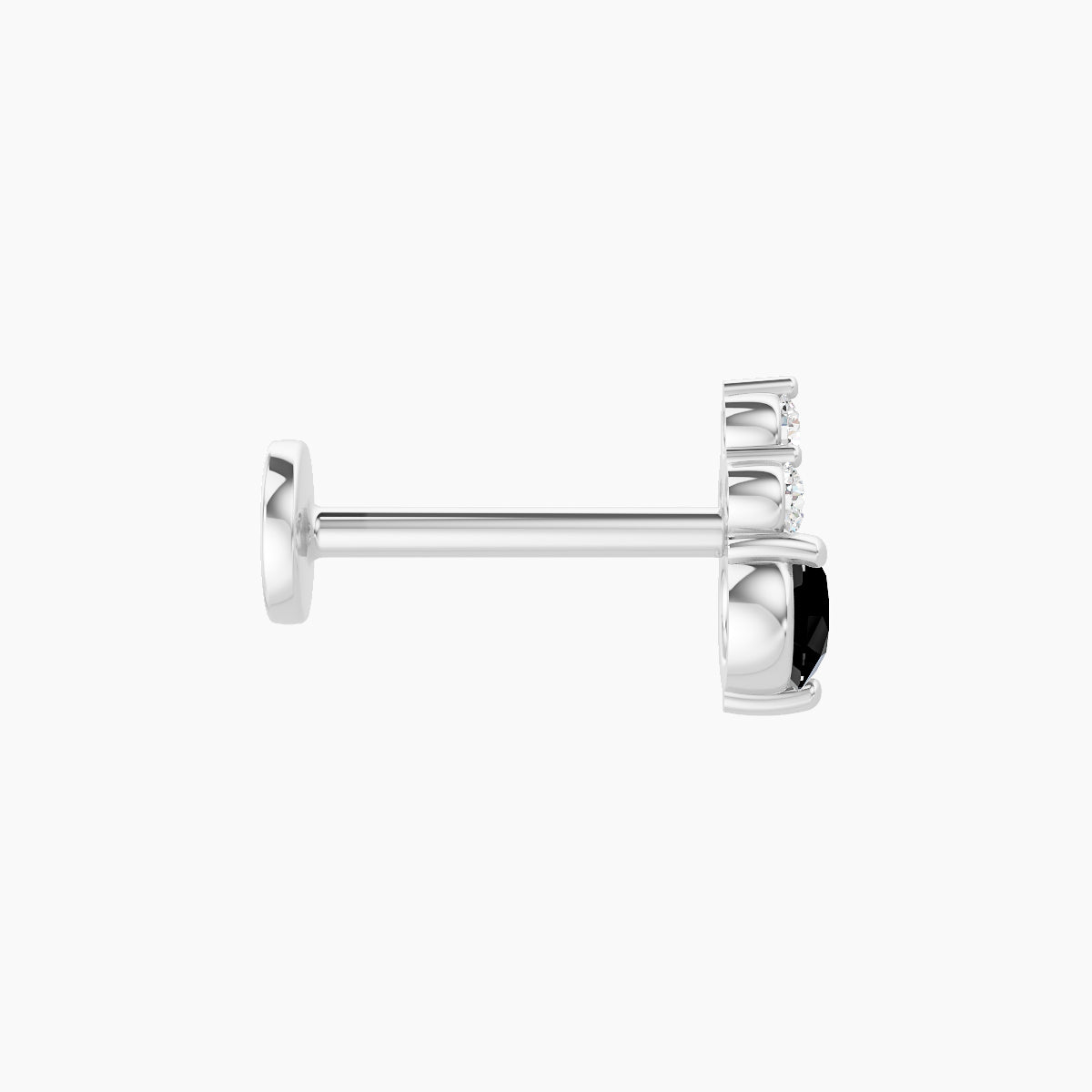 Sif | 18k White Gold 8 mm 6.5 mm Black Diamond & Diamond Piercing